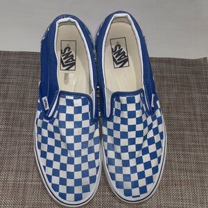 Vans Classic Slip-Ons in royal blue and white. Men's 11. Very good condition.